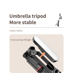 L15 - selfie stick - foldable mini tripod - with fill light - Bluetooth - remote shutterSelfie sticks