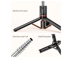 L15 - selfie stick - foldable mini tripod - with fill light - Bluetooth - remote shutterSelfie sticks