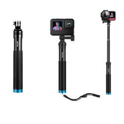 Extendable handheld selfie stick - telescoping pole - aluminum alloy - for GoPro / Xiaoyi / SJCAMSelfie sticks