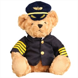 Piloten-/Kapitäns-Teddybär - Flugbegleiter - Plüschtier