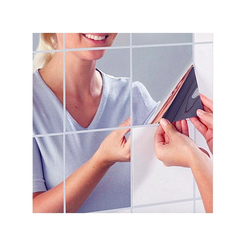 Square mirror tile - wall sticker - 15 * 15 cmBathroom & Toilet