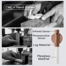 LED-Wandleuchte aus Holz - Infrarot- / Nachtsensor - kabellos - USB-Aufladung