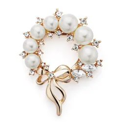 Kristallblume mit Strass - elegante Brosche