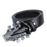 Ledergürtel mit gitarrenförmiger Metallschnalle