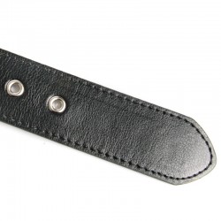 Schwarzer Ledergürtel - mit Kugeln / Nieten - Unisex - 110 cm