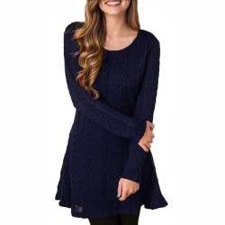 Kurzes Strickkleid - Langarmpullover