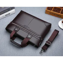 Elegante Umhängetasche aus Leder - breit