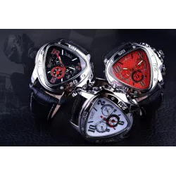 JARAGAR - Luxus-Automatikuhr - Lederarmband - Dreiecksform