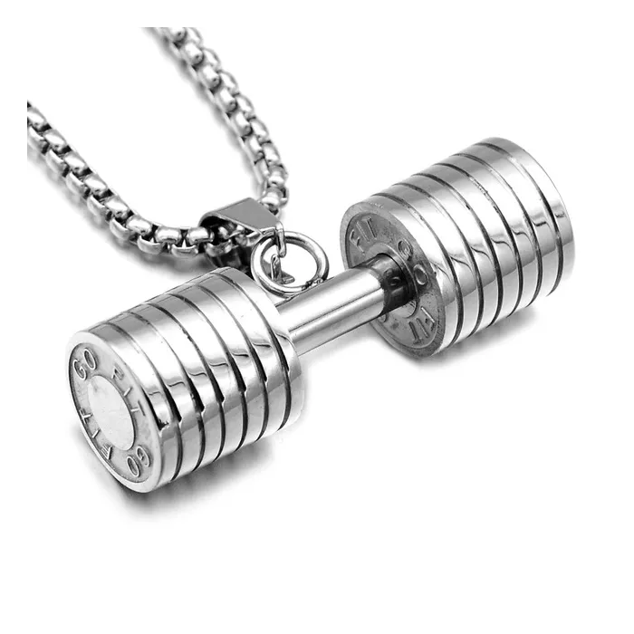 Dumbbell pendant with necklace - stainless steelNecklaces