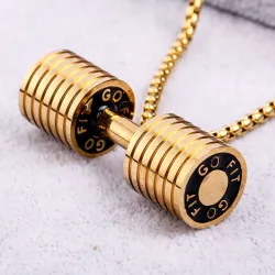 Dumbbell pendant with necklace - stainless steelNecklaces