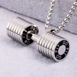 Dumbbell pendant with necklace - stainless steelNecklaces