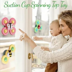 Drehbares Babyspielzeug - Fidget Spinner - mit Saugnapf - 3 Stück