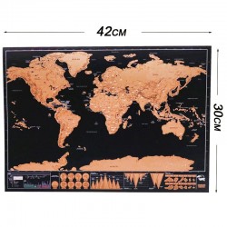 Black scratch map - world travel map - wall stickerWall stickers