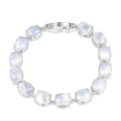 Elegant bracelet - natural moonlight stone - 925 sterling silverBracelets