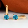 Elegant gold earrings - with square zirconEarrings