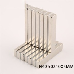 N40 - Neodym-Magnet - starker rechteckiger Block - 50 mm * 10 mm * 5 mm
