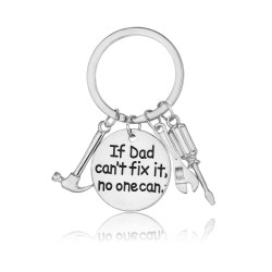 "If Dad Can't Fix It, No One Can" - silver keychainKeyrings