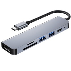 6 in 1 HUB - Typ-C - USB 3.0 - HDMI-kompatibel - Splitter - Adapter
