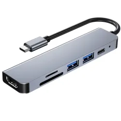 6 in 1 HUB - Typ-C - USB 3.0 - HDMI-kompatibel - Splitter - Adapter