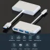 HUB mit 4 Anschlüssen - Typ-C / USB - Splitter - OTG-Adapter - USB 3.0