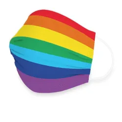 Schützende Gesichts-/Mundmaske - antibakteriell - Einweg - Regenbogenmuster - 10 Stück