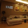 Moderne 3D Wanduhr - LED - Digitalwecker - mit Licht