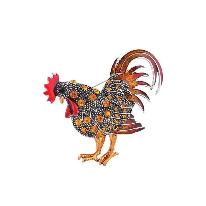 Crystal rooster broochBrooches