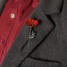 Rotes vierblättriges Kleeblatt - elegante Brosche