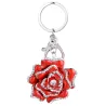 Metal keychain with crystal roseKeyrings