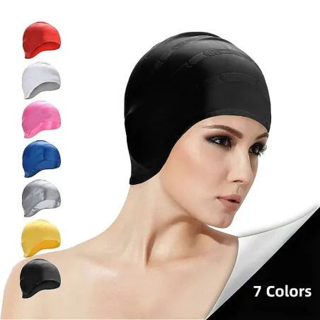 Silikon-Badekappe - Ohren- / Langhaarschutz - wasserdicht - Unisex