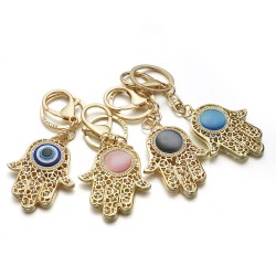 Lucky Fatima hand - crystal keychainKeyrings