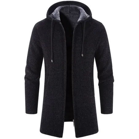 Eleganter warmer Pullover - langer Kapuzenpullover