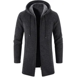 Eleganter warmer Pullover - langer Kapuzenpullover