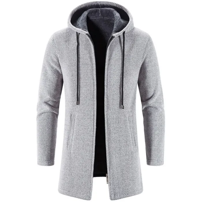Eleganter warmer Pullover - langer Kapuzenpullover