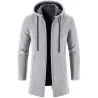 Eleganter warmer Pullover - langer Kapuzenpullover