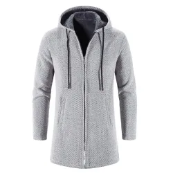 Eleganter warmer Pullover - langer Kapuzenpullover