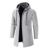 Eleganter warmer Pullover - langer Kapuzenpullover