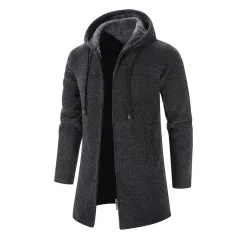 Eleganter warmer Pullover - langer Kapuzenpullover