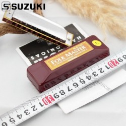 SUZUKI 1072 - silberne Mundharmonika - 10 Löcher