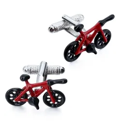 Rotes Fahrrad - silberne Manschettenknöpfe