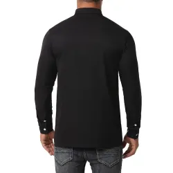 Asymmetrisches Langarmshirt - dekorative goldene Stickerei