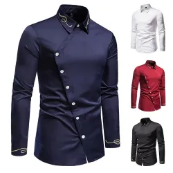 Asymmetrisches Langarmshirt - dekorative goldene Stickerei