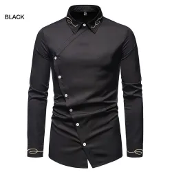 Asymmetrisches Langarmshirt - dekorative goldene Stickerei