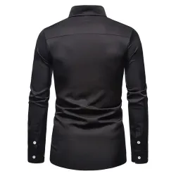 Asymmetrical long sleeve shirt - decorative golden embroideryT-shirts