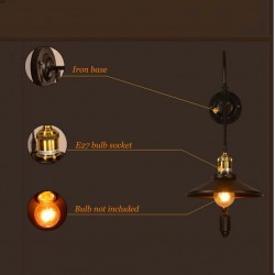 Retro-Wandlampe aus Eisen - verstellbare Länge