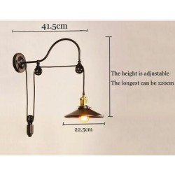 Retro-Wandlampe aus Eisen - verstellbare Länge
