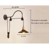 Retro-Wandlampe aus Eisen - verstellbare Länge