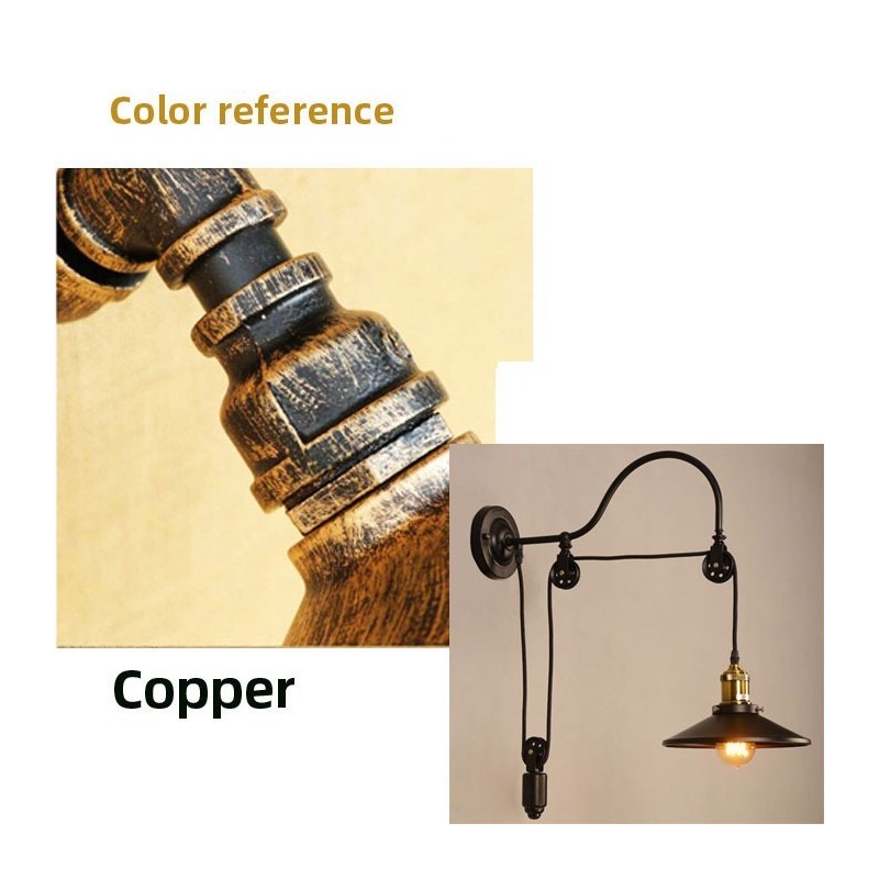 Retro-Wandlampe aus Eisen - verstellbare Länge