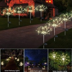 LED Feuerwerk - Solar Gartenlampe - Wasserdicht