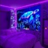 Fluorescent wall tapestry - luminous turtle - underwater world printedTextile